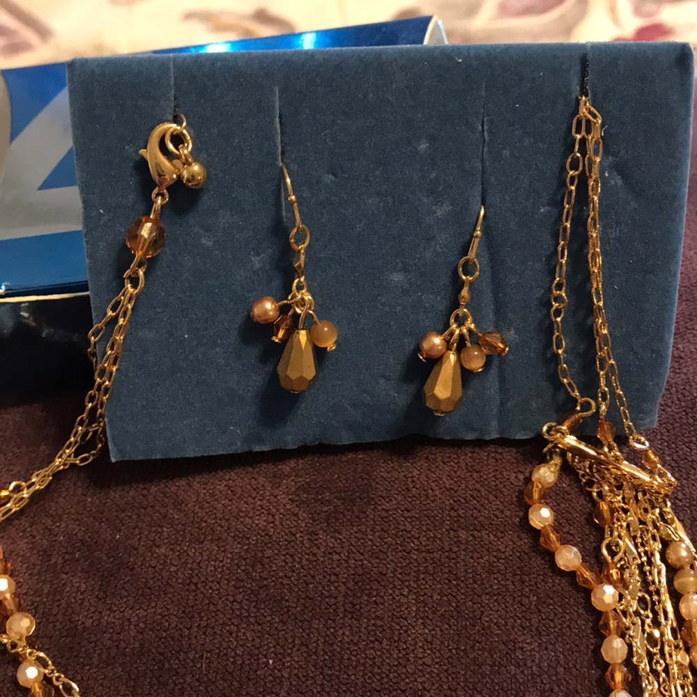 Avon Luxurious multi strand necklace earrings set - Picture 2 of 5
